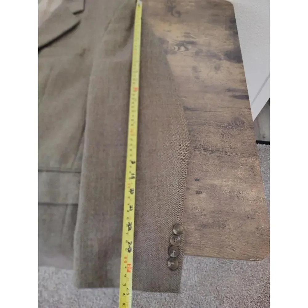 Chaps Pure Wool Brown Tan Sports Coat Jacket 2 Button Blazer Used A Sec 50C 2700